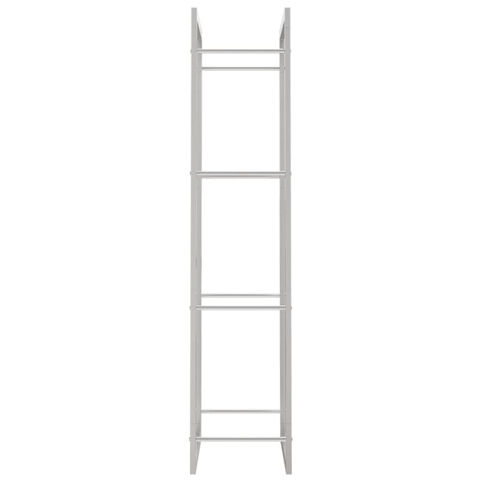 Portalegna-Scaffale per Legna 50x28x132 cm in Acciaio Inossidabile