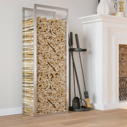 Portalegna 50x28x132 cm in Acciaio Inossidabile 357861