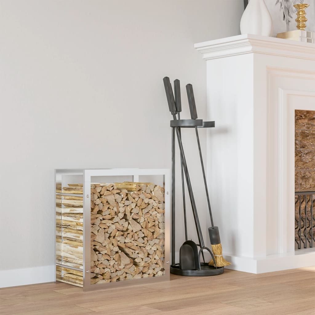 Portalegna 80x28x86 cm in Acciaio Inossidabile 357862