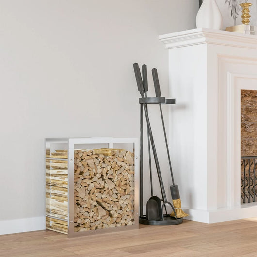 Portalegna 80x28x86 cm in Acciaio Inossidabile 357862