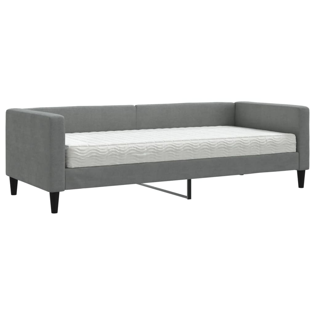 Divano Letto con Materasso-Sofa Letto-Daybed Grigio Scuro 80x200 cm in Tessuto 817453