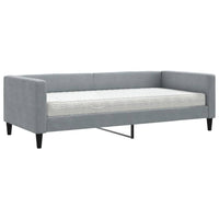 Divano Letto con Materasso-Sofa Letto-Daybed Grigio Chiaro 90x200 cm in Tessuto 305943
