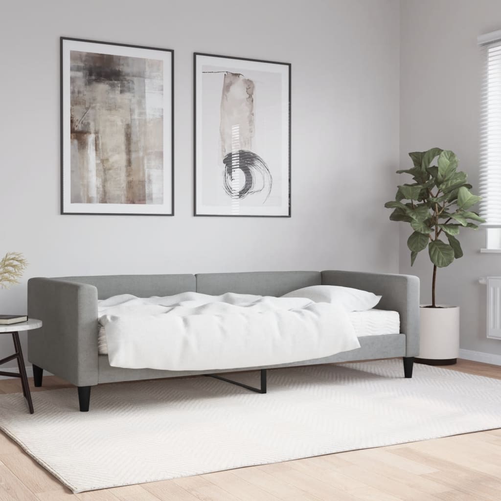Divano Letto con Materasso Grigio Chiaro 90x200 cm in Tessutocod mxl 119793