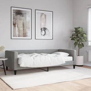 Divano Letto con Materasso Grigio Chiaro 90x200 cm in Tessuto 3196560
