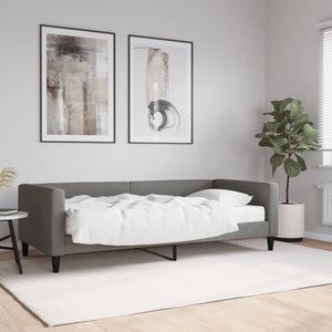 Divano Letto con Materasso Grigio Scuro 90x200 cm in Tessuto 3196561