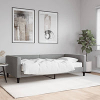 Divano Letto con Materasso Grigio Chiaro 100x200 cm in Tessuto