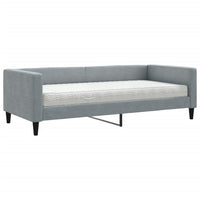 Divano Letto con Materasso-Sofa Letto-Daybed Grigio Chiaro 90x190 cm in Tessuto 952792