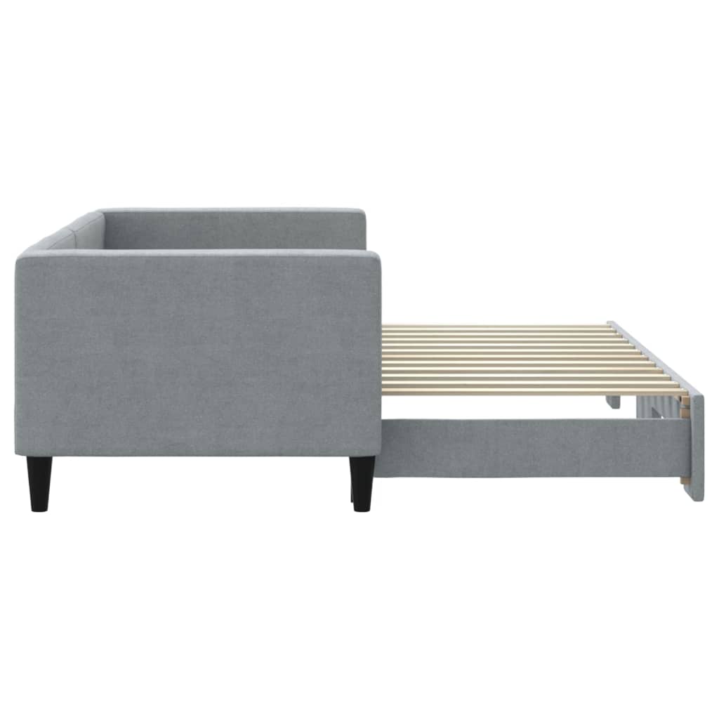 Divano Letto con Letto Estraibile Grigio Chiaro 80x200 Tessuto
