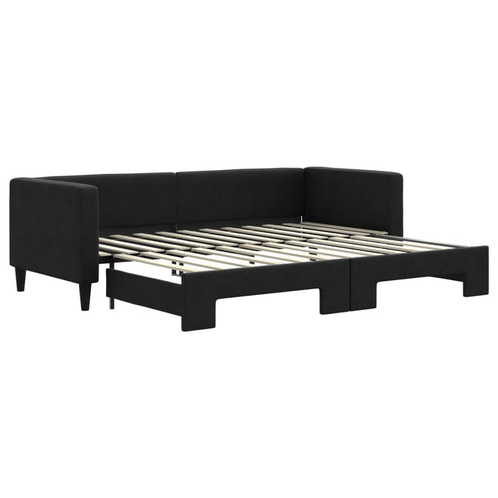 Divano Letto con Letto Estraibile Nero 80x200 Tessuto
