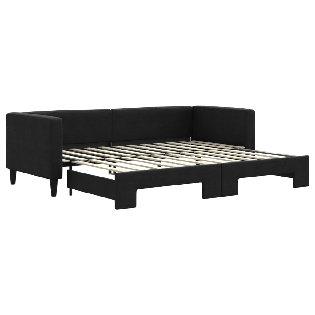 Divano Letto con Letto Estraibile-Sofa Letto-Daybed Nero 80x200 Tessuto 380185