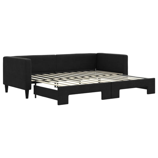 Divano Letto con Letto Estraibile-Sofa Letto-Daybed Nero 80x200 Tessuto 380185