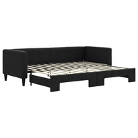 Divano Letto con Letto Estraibile Nero 80x200 Tessuto 3196575