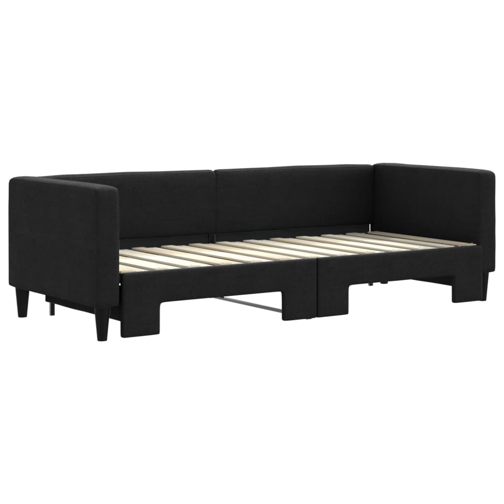 Divano Letto con Letto Estraibile Nero 80x200 Tessuto
