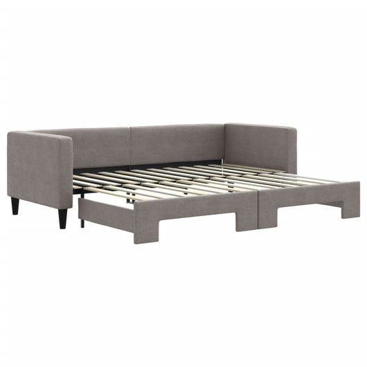 Divano Letto con Letto Estraibile-Sofa Letto-Daybed Tortora 80x200 cm Tessuto 750303