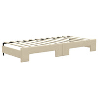 Divano Letto con Letto Estraibile-Sofa Letto-Daybed Crema 80x200 cm Tessuto 597593