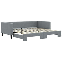 Divano Letto con Letto Estraibile Grigio Chiaro 90x200 Tessuto 3196578