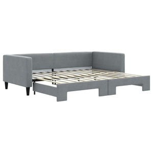 Divano Letto con Letto Estraibile Grigio Chiaro 90x200 Tessuto 3196578