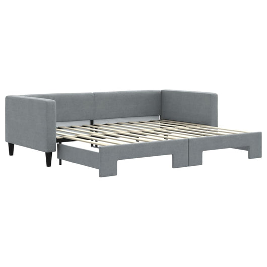 Divano Letto con Letto Estraibile Grigio Chiaro 90x200 Tessuto 3196578