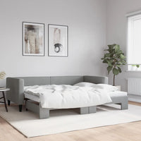 Divano Letto con Letto Estraibile-Sofa Letto-Daybed Grigio Chiaro 90x200 Tessuto 276973