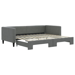 Divano Letto con Letto Estraibile-Sofa Letto-Daybed Grigio Scuro 90x200cm Tessuto 317860
