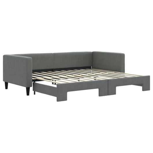 vidaXL Divano Letto con Letto Estraibile Grigio Scuro 90x200cm Tessuto