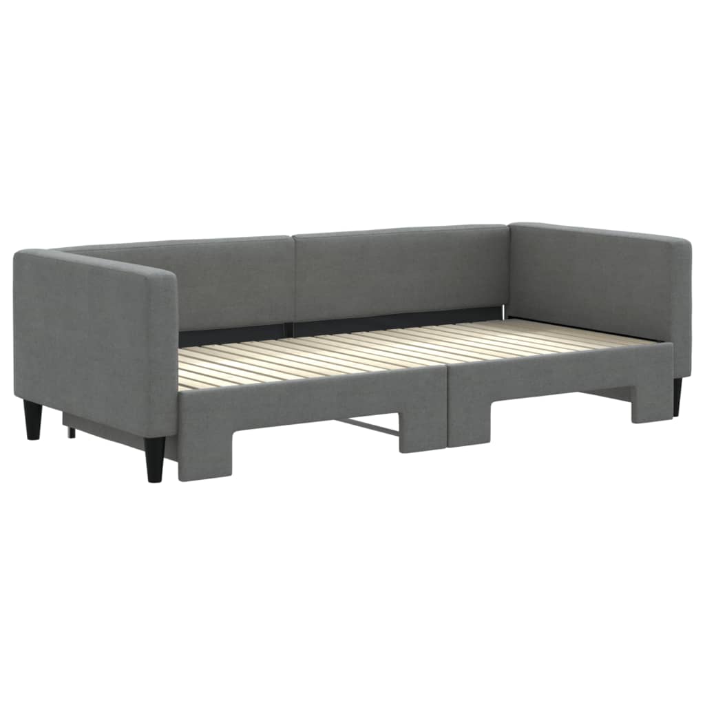 vidaXL Divano Letto con Letto Estraibile Grigio Scuro 90x200cm Tessuto