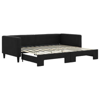 Divano Letto con Letto Estraibile Nero 90x200 cm in Tessuto