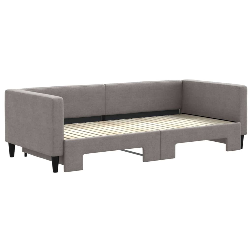 Divano Letto con Letto Estraibile Tortora 90x200 cm in Tessuto
