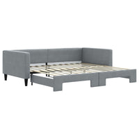 Divano Letto con Letto Estraibile Grigio Chiaro 100x200 Tessuto 3196583