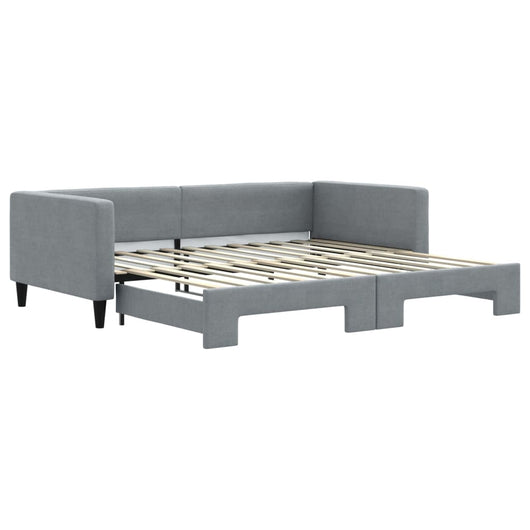 Divano Letto con Letto Estraibile Grigio Chiaro 100x200 Tessuto 3196583