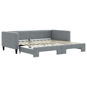 Divano Letto con Letto Estraibile-Sofa Letto-Daybed Grigio Chiaro 100x200 Tessuto 928409