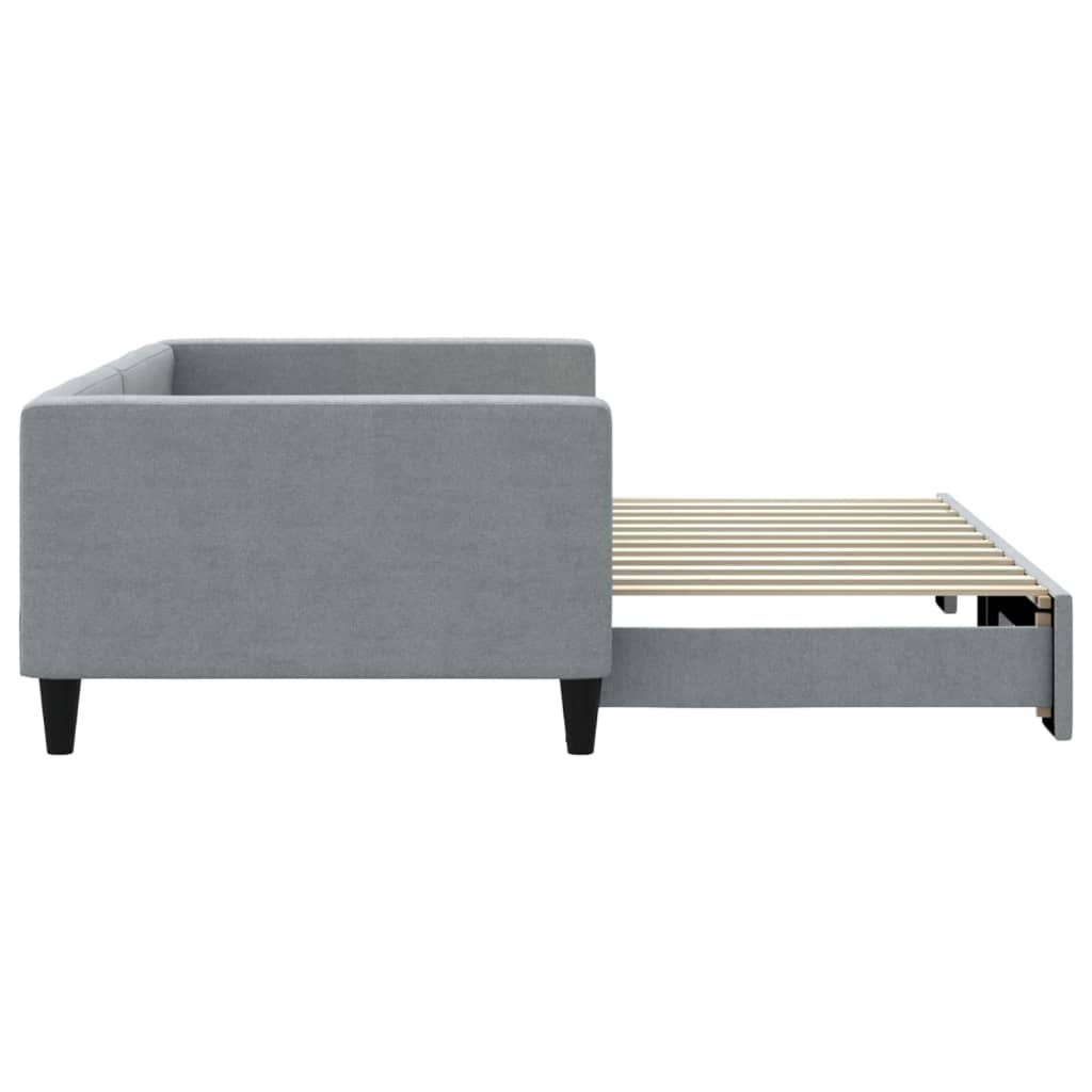 Divano Letto con Letto Estraibile Grigio Chiaro 100x200 Tessuto