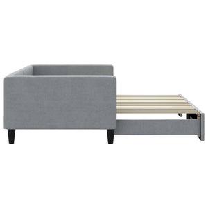 Divano Letto con Letto Estraibile Grigio Chiaro 100x200 Tessuto