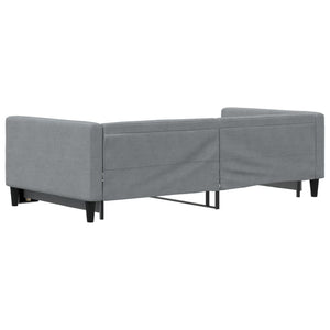 Divano Letto con Letto Estraibile Grigio Chiaro 100x200 Tessuto