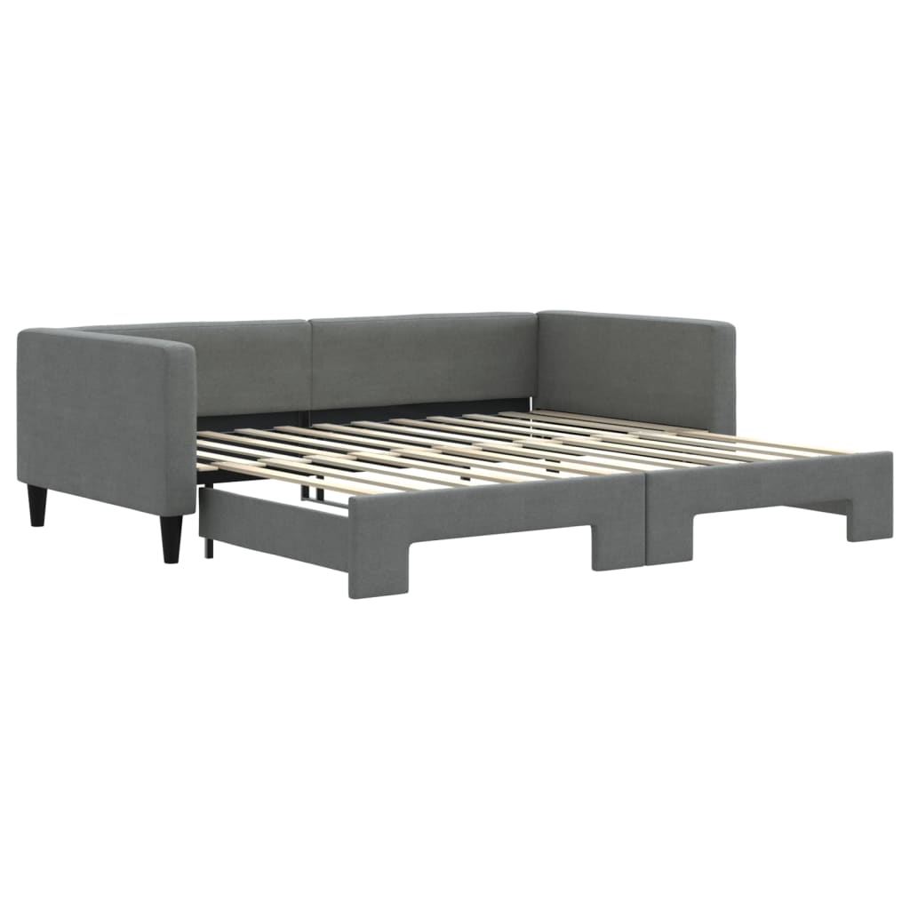 Divano Letto con Letto Estraibile Grigio Scuro 100x200 Tessuto 3196584
