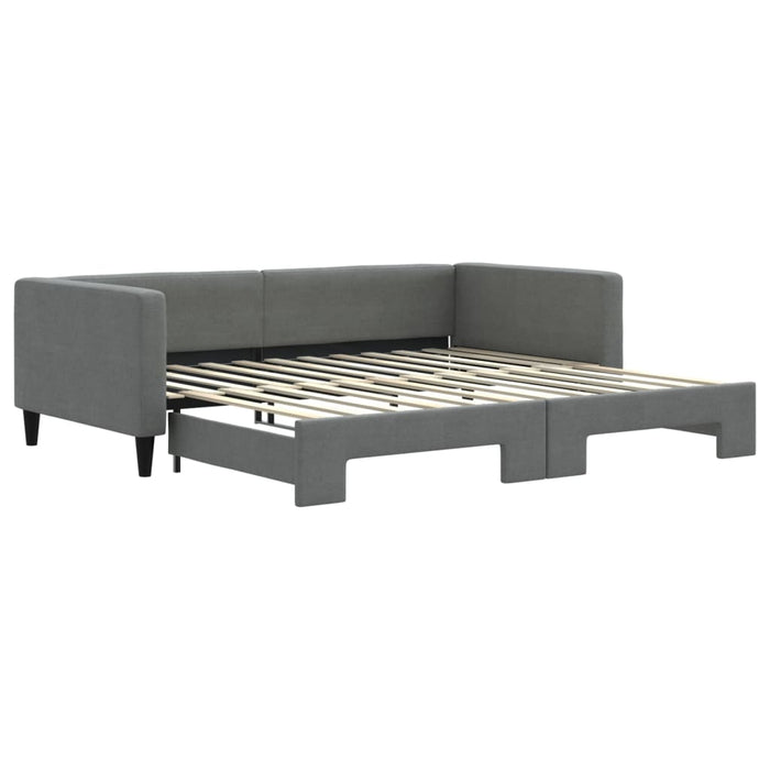 Divano Letto con Letto Estraibile Grigio Scuro 100x200 Tessuto 3196584