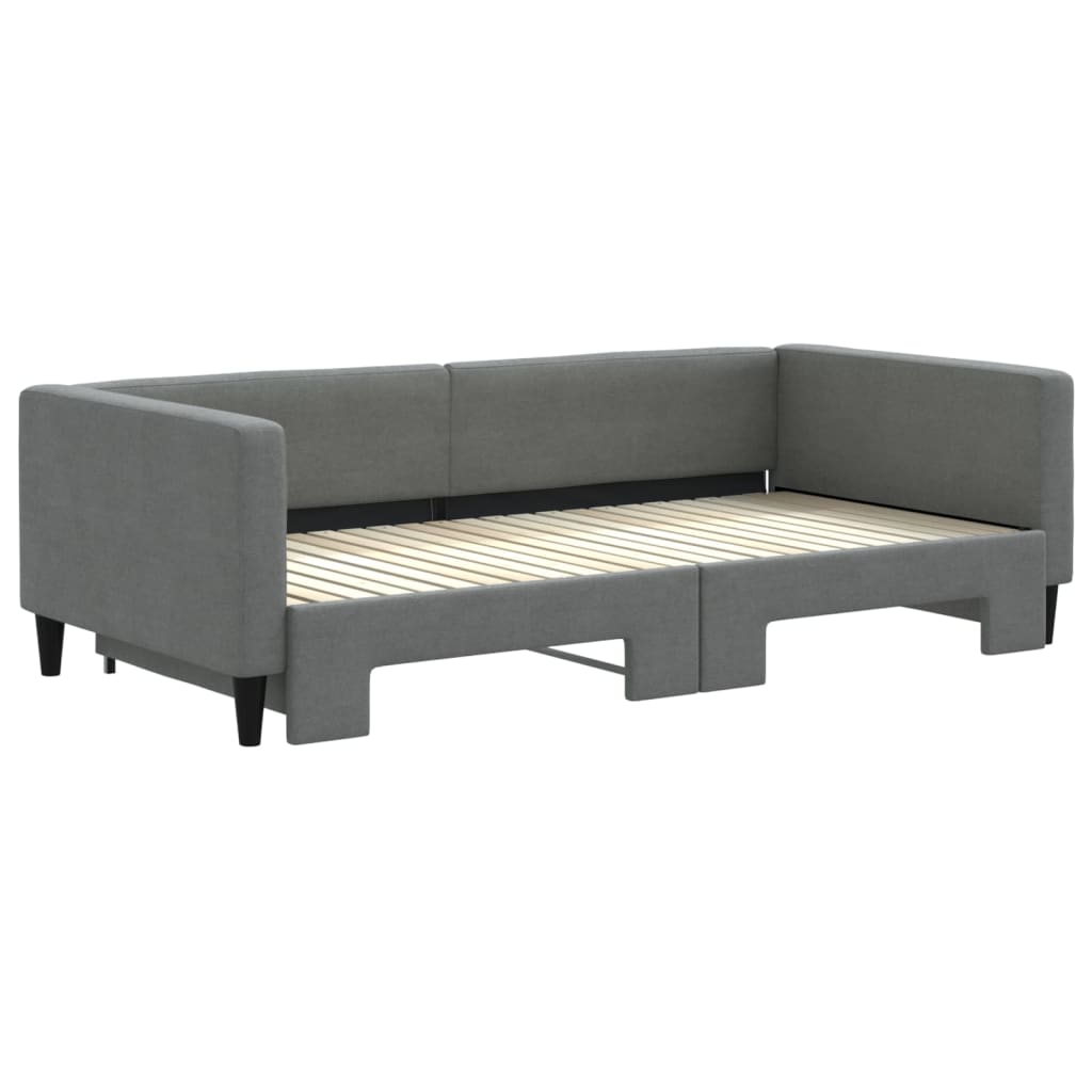 Divano Letto con Letto Estraibile Grigio Scuro 100x200 Tessuto 3196584