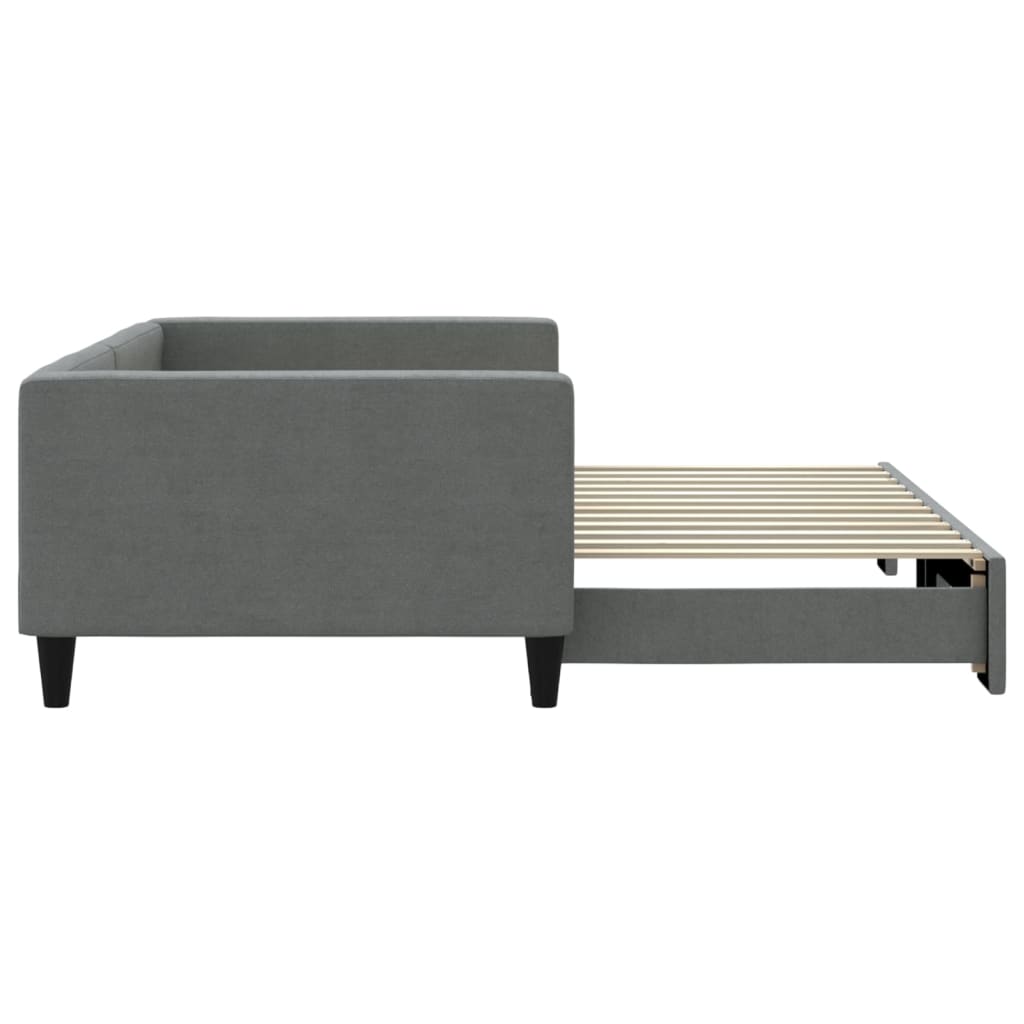 Divano Letto con Letto Estraibile Grigio Scuro 100x200 Tessuto 3196584