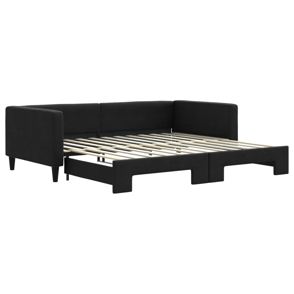Divano Letto con Letto Estraibile-Sofa Letto-Daybed Nero 100x200 cm in Tessuto 961320