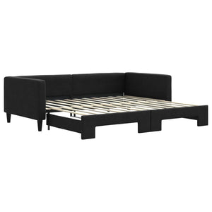 Divano Letto con Letto Estraibile-Sofa Letto-Daybed Nero 100x200 cm in Tessuto 961320
