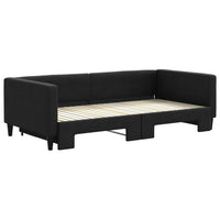 Divano Letto con Letto Estraibile Nero 100x200 cm in Tessuto 3196585