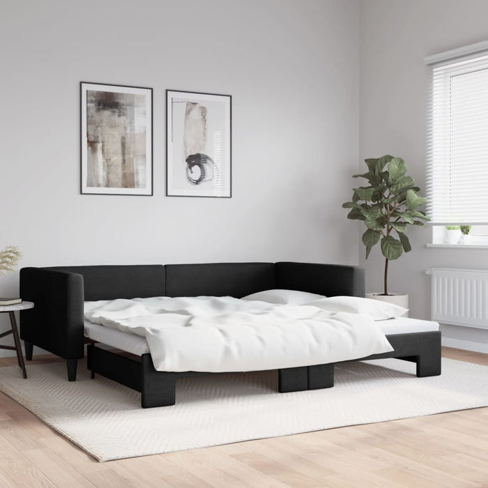 Divano Letto con Letto Estraibile Nero 100x200 cm in Tessutocod mxl 82665