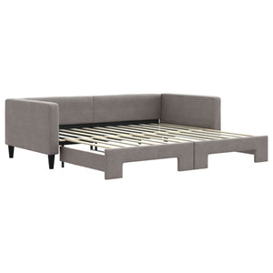 Divano Letto con Letto Estraibile Tortora 100x200 cm in Tessuto