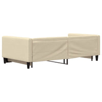 Divano Letto con Letto Estraibile Crema 100x200 cm in Tessuto 3196587