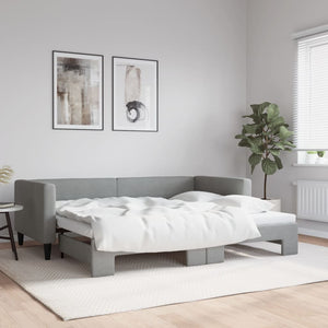 Divano Letto con Letto Estraibile-Sofa Letto-Daybed Grigio Chiaro 90x190 Tessuto 140550