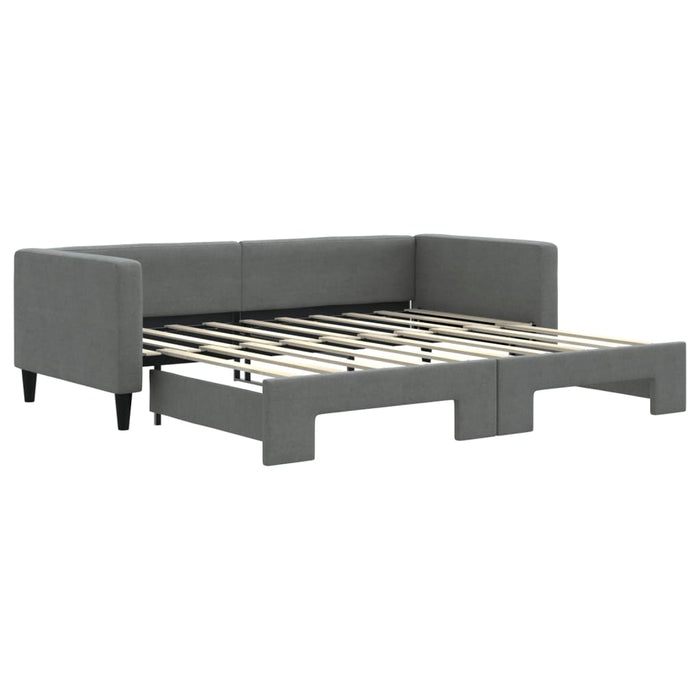 Divano Letto con Letto Estraibile Grigio Scuro 90x190cm Tessuto 3196589