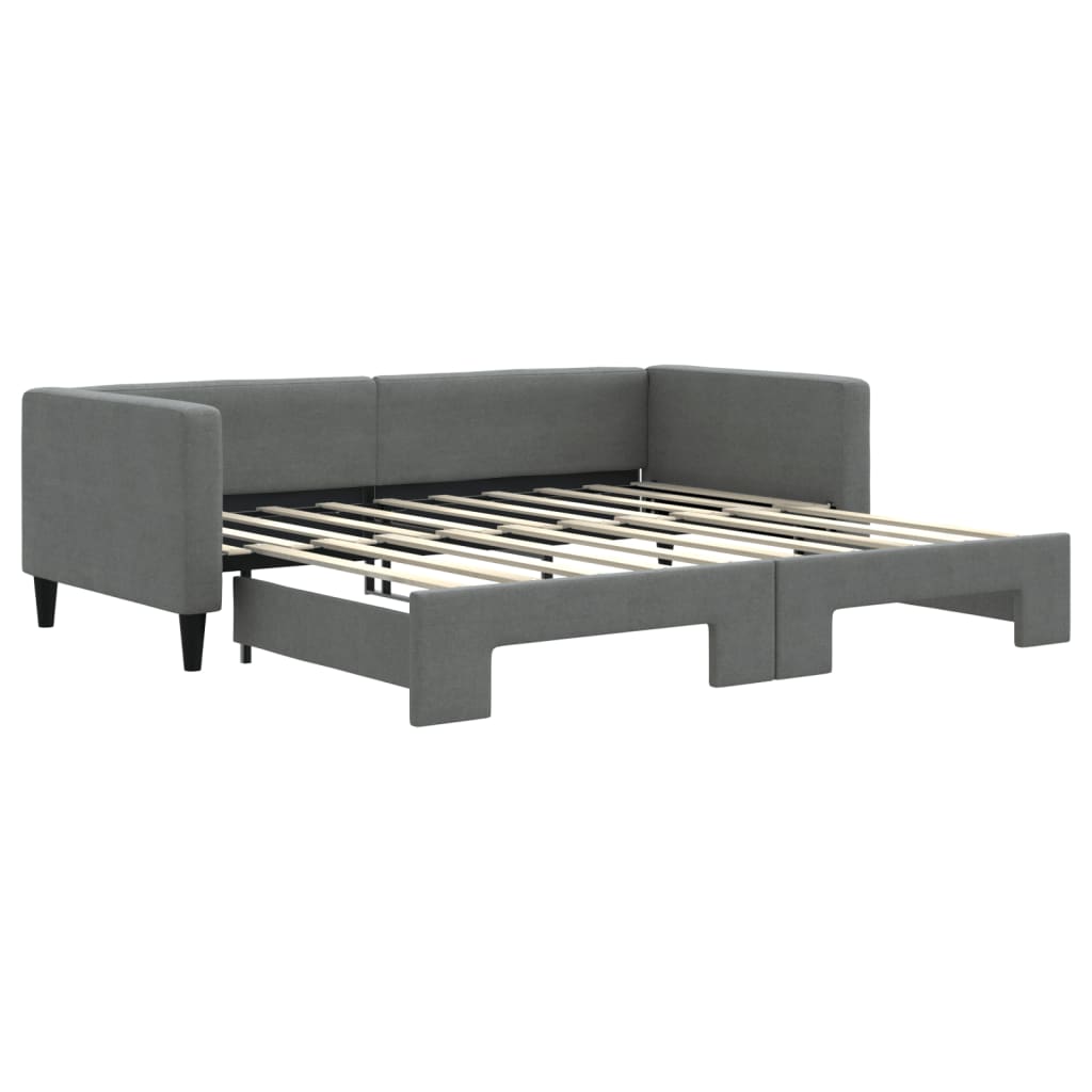 Divano Letto con Letto Estraibile-Sofa Letto-Daybed Grigio Scuro 90x190cm Tessuto 646647