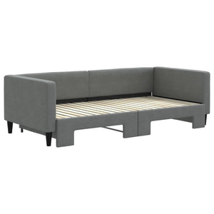 Divano Letto con Letto Estraibile Grigio Scuro 90x190cm Tessuto 3196589