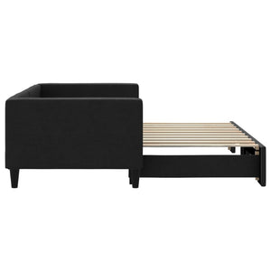Divano Letto con Letto Estraibile Nero 90x190 cm in Tessuto 3196590
