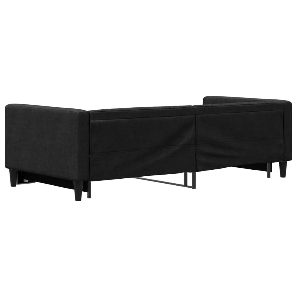 Divano Letto con Letto Estraibile Nero 90x190 cm in Tessuto 3196590